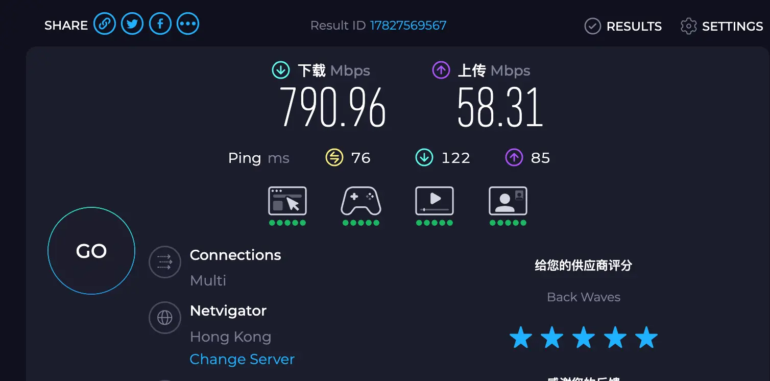 SpeedTest速度截图